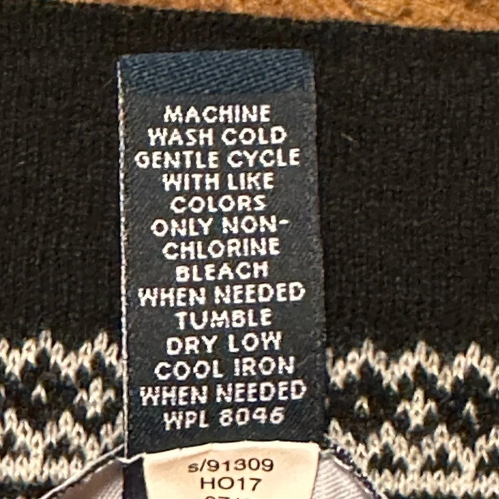 UEC Karen Scott Patterned Sweater Black & White Size Small & 100% Cotton